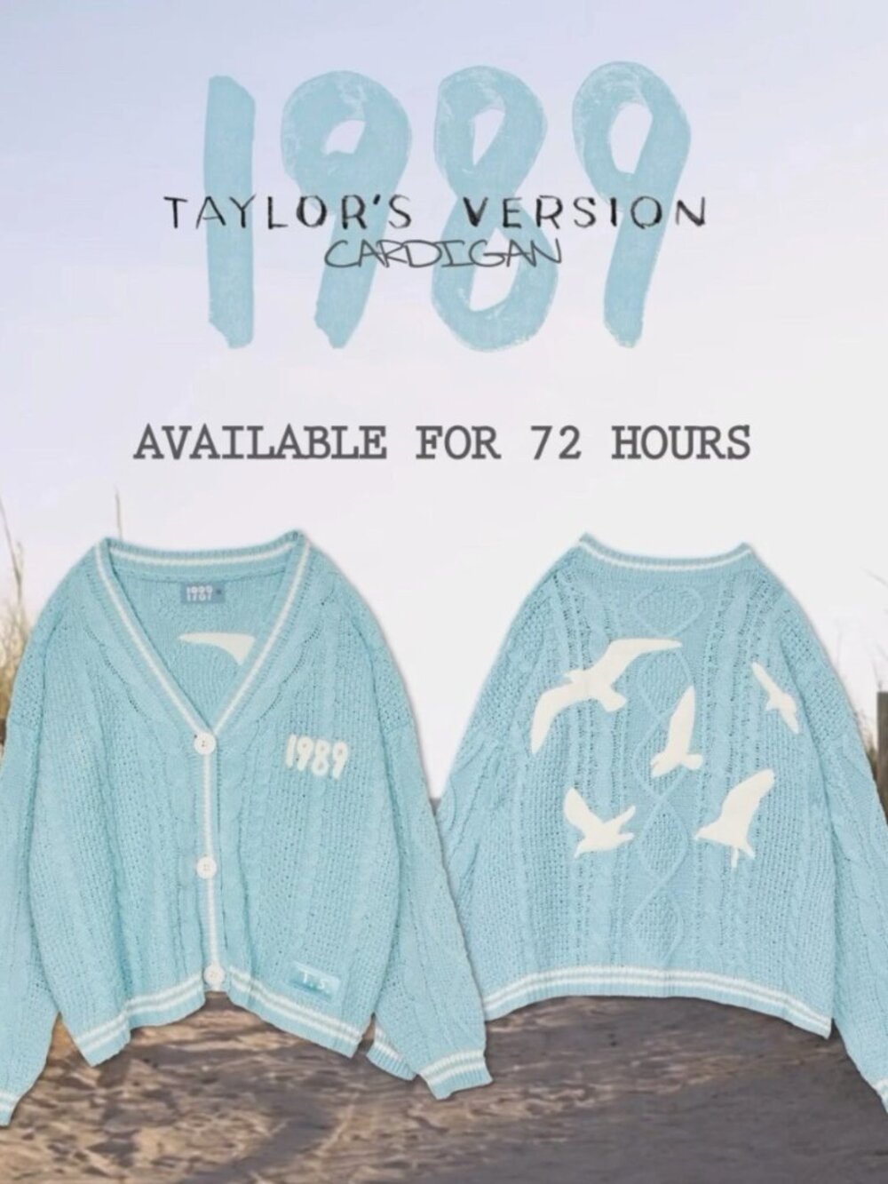Taylor Swift 1989 Cardigan Taylor’s Version Official Merch Cable Knit Swiftie